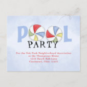 Summer Pool Party Waterverf Custom Briefkaart (Voorkant)