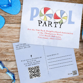Summer Pool Party Waterverf Custom Briefkaart