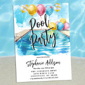 Summer Pool Party Waterverf Sweet 16 Verjaardag Kaart