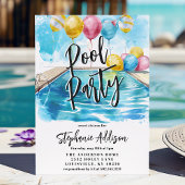 Summer Pool Party Waterverf Sweet 16 Verjaardag Kaart