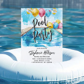 Summer Pool Party Waterverf Sweet 16 Verjaardag Kaart