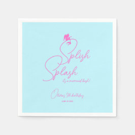 Summer Pool Simple Girl Mermaid Birthday Servet