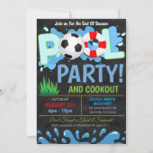 Summer Pool Soccer Party Uitnodiging (Voorkant)