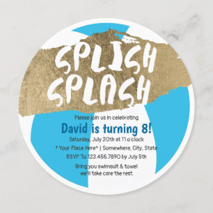 Summer Pool Splish Splash Birthday Party Kaart