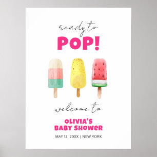 Summer Popcicle Ice Cream Baby shower Welkom Poster