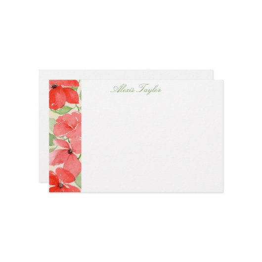 Summer Poppies Briefpapier (Voorkant / Achterkant in situ)