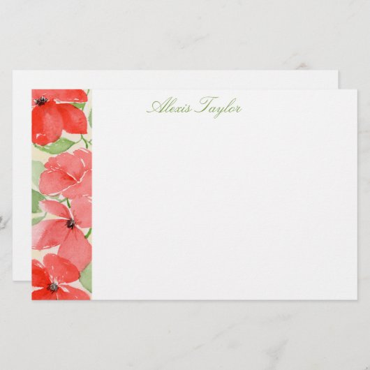 Summer Poppies Briefpapier (Voorkant / Achterkant)