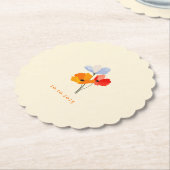 Summer Poppy Special Event Datum Kartonnen Onderzetters (Gekanteld)