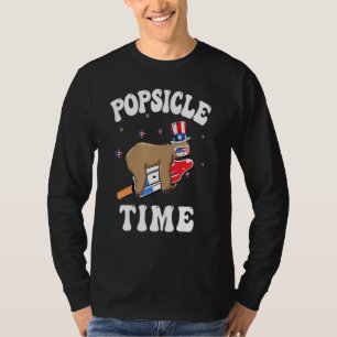 Summer Popsial Time Sloth Ice Cream Vacatio T-shirt