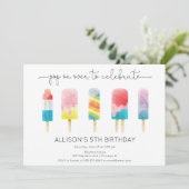 Summer popsiche-verjaarfeest kaart (Staand voorkant)