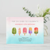 Summer popsiche-verjaarfeest kaart (Staand voorkant)