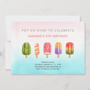 Summer popsiche-verjaarfeest kaart