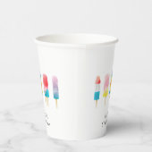 Summer popsiche-verjaarfeest papieren bekers (Rechts)