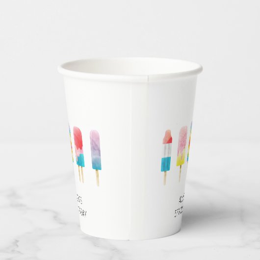 Summer popsiche-verjaarfeest papieren bekers (Rechts)
