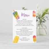 Summer Popsicle Baby Shower Menu (Staand voorkant)