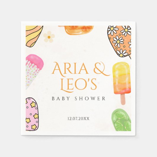 Summer Popsicle Baby shower servetten (Voorkant)