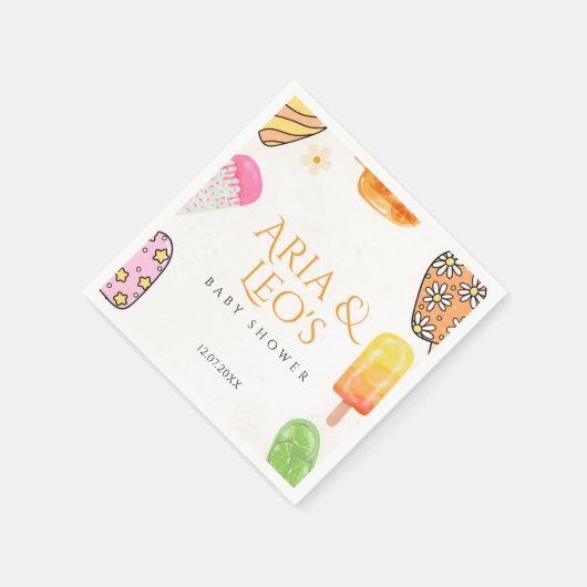Summer Popsicle Baby shower servetten (Hoek)