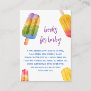 Summer Popsicle Boeken voor Baby shower Informatiekaartje