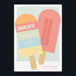 SUMMER POPSICLE KIDS BIRTHDAY ARTIJ INVITATIE KAART<br><div class="desc"></div>