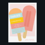 SUMMER POPSICLE KIDS BIRTHDAY ARTIJ INVITATIE KAART<br><div class="desc"></div>