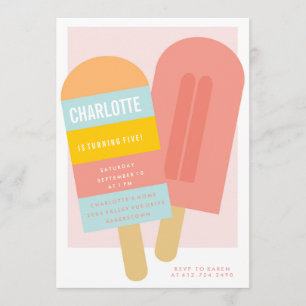 SUMMER POPSICLE KIDS BIRTHDAY ARTIJ INVITATIE KAART