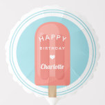 Summer Popsicle Kids Birthday Party Personalized Ballon<br><div class="desc">Deze schattige gepersonaliseerde ballon is ontworpen om aan te sluiten bij de uitnodigingen van de verjaardagsfeestjes van onze kinderen. Hij heeft een felle koraalpop in het midden,  met de woorden "Happy Birthday [Name]" in een witte,  met een hart gekleurde retrorettering.</div>