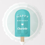 Summer Popsicle Kids Birthday Party Personalized Ballon<br><div class="desc">Deze schattige persoonlijke ballon is ontworpen om aan te sluiten bij de uitnodigingen van de verjaardagsfeestjes van onze kinderen. Hij heeft een fel blauwgroen populier in het midden,  met de woorden "Happy Birthday [Name]" in een witte,  met een hart gekleurde retrorettering.</div>