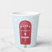 Summer Popsicle Kids Birthday Party Personalized Papieren Bekers (Voorkant)