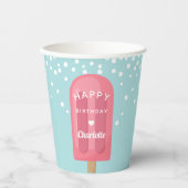 Summer Popsicle Kids Birthday Party Personalized Papieren Bekers (Voorkant)