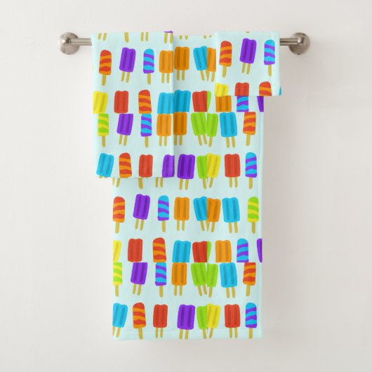Summer Popsicle Pattern Bath Towelset Bad Handdoek (Insitu)