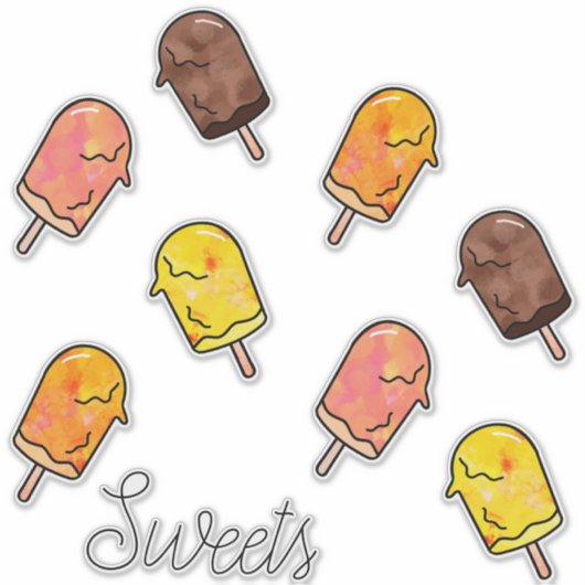 Summer Popsicle Sticker set (Voorkant)