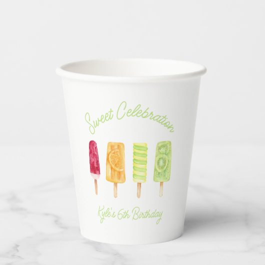 Summer Popsicle verjaardagsfeestje Papieren Bekers (Voorkant)