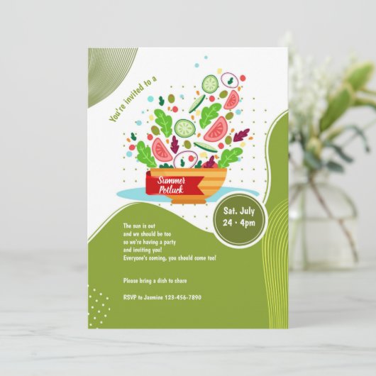 Summer Potluck Party Kaart (Staand voorkant)