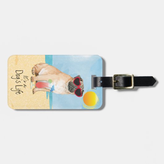 Summer Pug Bagagelabel (Voorkant horizontaal)