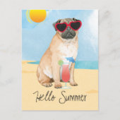 Summer Pug Briefkaart (Voorkant)