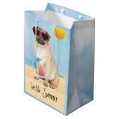 Summer Pug Medium Cadeauzakje (Achterkant Gekanteld)