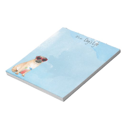 Summer Pug Notitieblok (Linkerzijde)