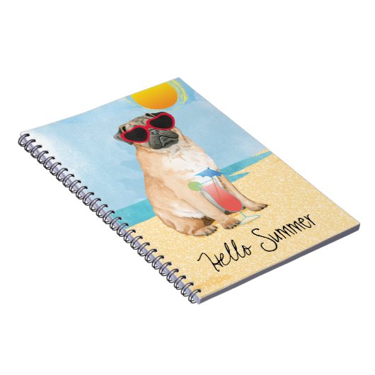 Summer Pug Notitieboek (Rechterzijde)