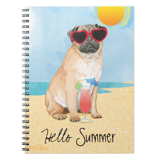 Summer Pug Notitieboek (Voorkant)