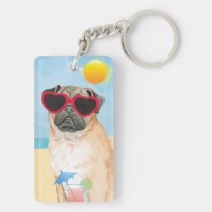 Summer Pug Sleutelhanger