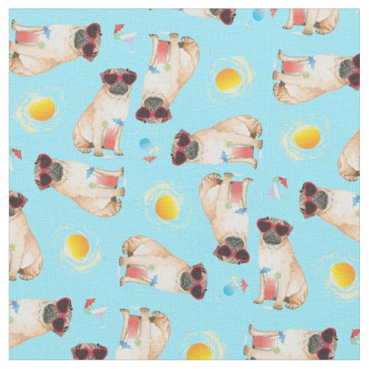 Summer Pug Stof (Close Up)