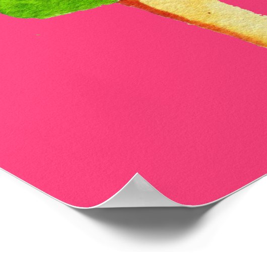 Summer quote popsicle raspberry schattige voedselk poster (Hoek)