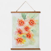 Summer Radiance - Wandtapijt met houten bovenkant Hangend Wandkleed (Voorkant)