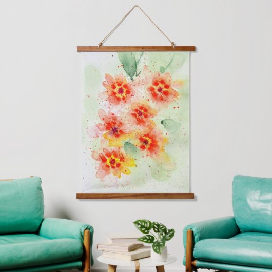 Summer Radiance - Wandtapijt met houten bovenkant Hangend Wandkleed (Woonkamer)