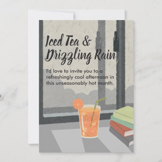 Summer Rain Home Invitation-Cozy Minimal Aesthetic Kaart (Voorkant)