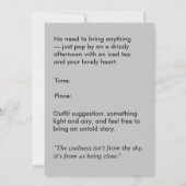 Summer Rain Home Invitation-Cozy Minimal Aesthetic Kaart (Achterkant)