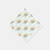 Summer Rainbow Popsicle en Blauwgroen Swirls Papie Servet (Hoek)