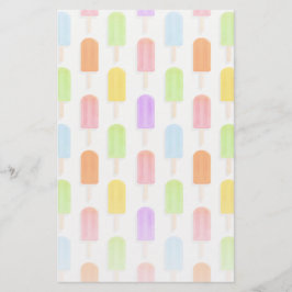 Summer Rainbow Popsicles Pattern Briefpapier