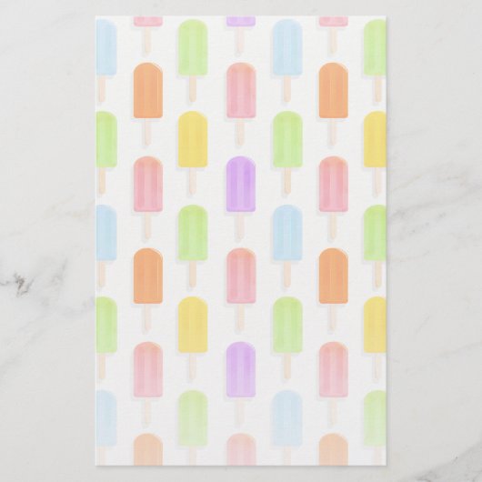Summer Rainbow Popsicles Pattern Briefpapier (Voorkant)