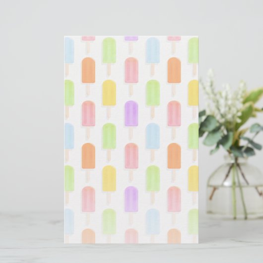 Summer Rainbow Popsicles Pattern Briefpapier (Staand voorkant)
